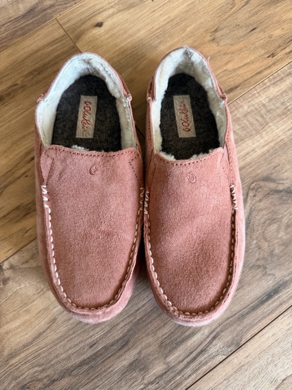 OluKai Nohea Shearling-Lined Slipper in Cedarwood Dusty Rose